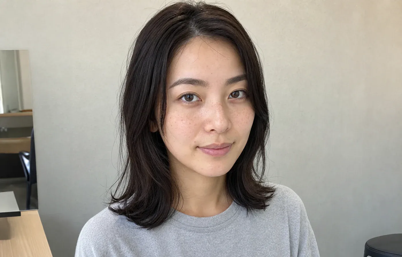 現在のスマートフォンで自然に撮影した未補正の人物写真